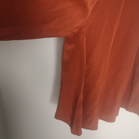 100% silk high wist auburn Capri skirt - Picture 4 of 10